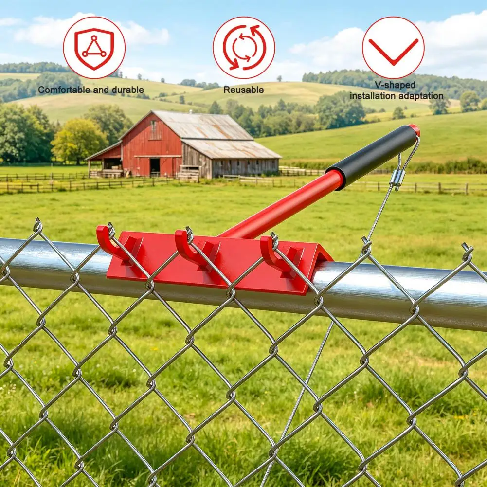 Chain Link Fence Top Rail Tensioner, Steel Stretcher Non-Slip Handle Cable Hook, Single Use Install Tool for Farm Garden Pasture
Chain Link Fence Top Rail Tensioner, Steel Stretcher Non-Slip Handle Cable Hook, Single Use Install Tool for Farm Garden Pasture