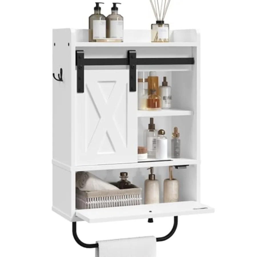 Bathroom Wall Cabinet, Farmhouse Medicine Cabinets with Sliding Door, Wall Mounted Storage Cabinet with Adjustable Shelf and To
Bathroom Wall Cabinet, Farmhouse Medicine Cabinets with Sliding Door, Wall Mounted Storage Cabinet with Adjustable Shelf and To