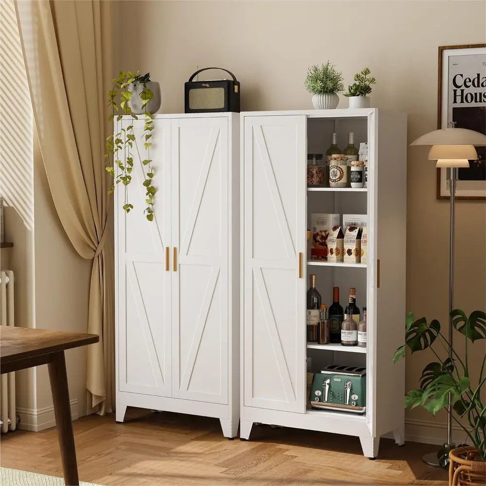 61 Metal Pantry Cabinet with Adjustable Shelves, White Storage Cabinet with Doors and Shelves, Sturdy Freestanding Cupboard for
61 Metal Pantry Cabinet with Adjustable Shelves, White Storage Cabinet with Doors and Shelves, Sturdy Freestanding Cupboard for