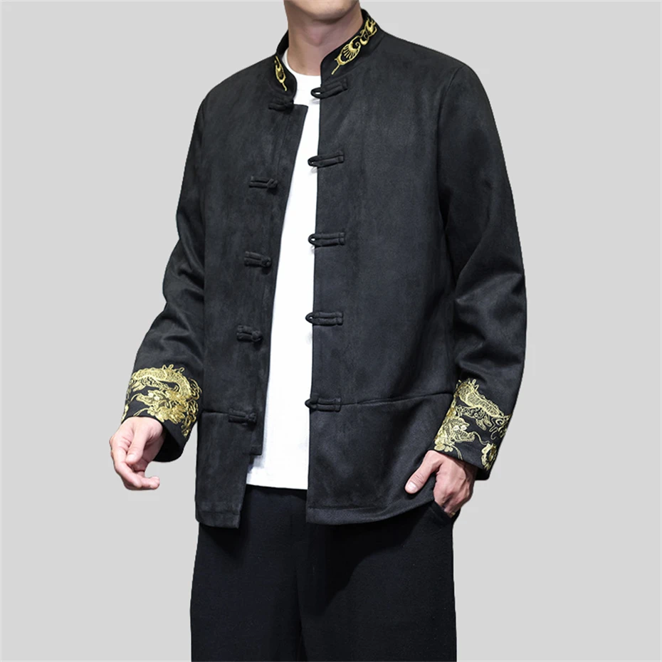 Large Size Suede Jackets Men Retro Tang Suit Casual Jacket Mens Coats Dragon Embroidery Jacket Male Autumn Men Clothing 5XL
Large Size Suede Jackets Men Retro Tang Suit Casual Jacket Mens Coats Dragon Embroidery Jacket Male Autumn Men Clothing 5XL