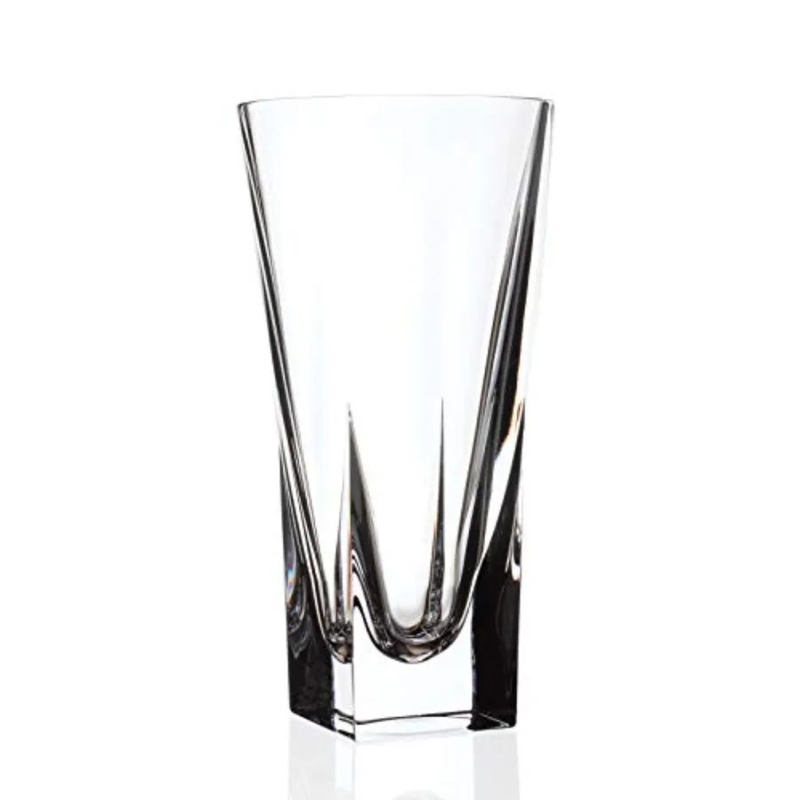 Vase - Crystal Glass - 10" Height - for Flowers - Round Top - Square Bottom - Made in Europe
Vase - Crystal Glass - 10" Height - for Flowers - Round Top - Square Bottom - Made in Europe