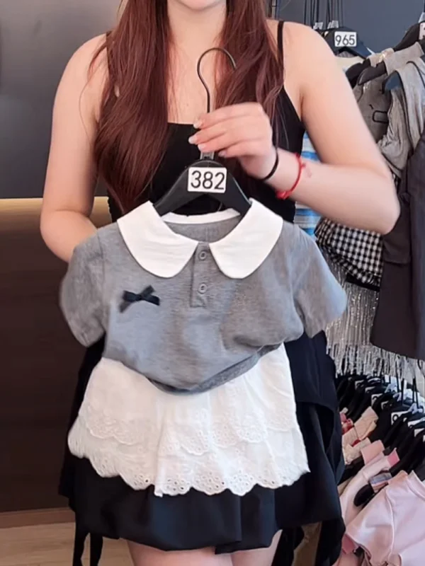 Stylish Doll Collar Girls Set Summer New Arrival High Waist Cotton Shorts Two Piece Outfit for Kids Trendy Children's Clothing
Stylish Doll Collar Girls Set Summer New Arrival High Waist Cotton Shorts Two Piece Outfit for Kids Trendy Children's Clothing