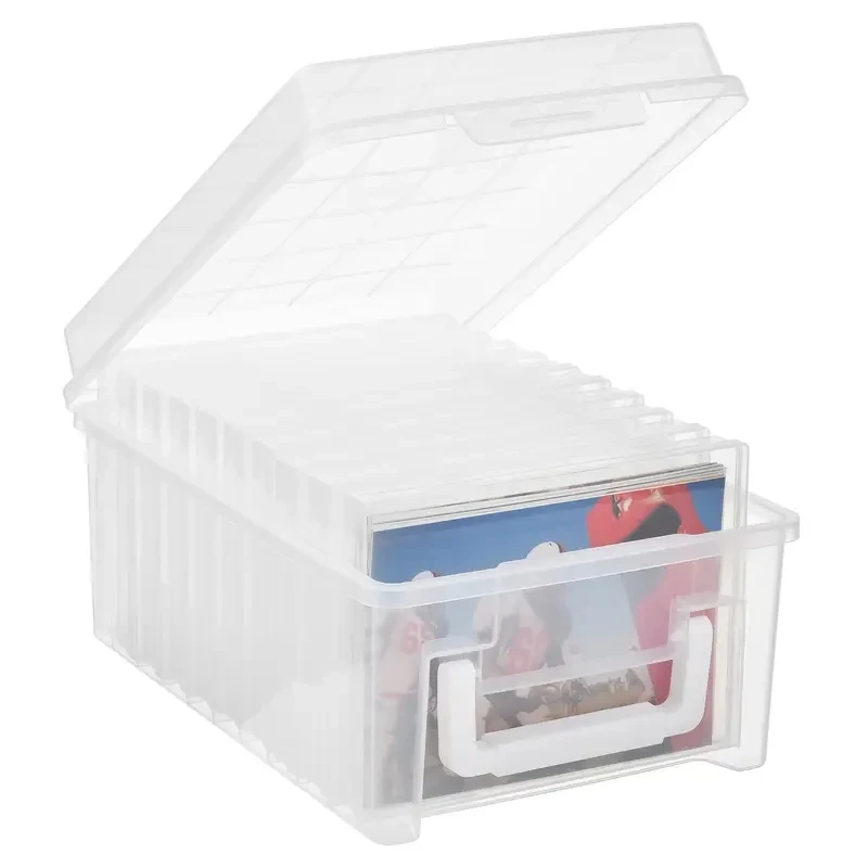 Large Capacity Photo Card Storage Box Transparent Portable Desktop Organizer for Home Use Photo Storage Box Plastic Rectangular
Large Capacity Photo Card Storage Box Transparent Portable Desktop Organizer for Home Use Photo Storage Box Plastic Rectangular