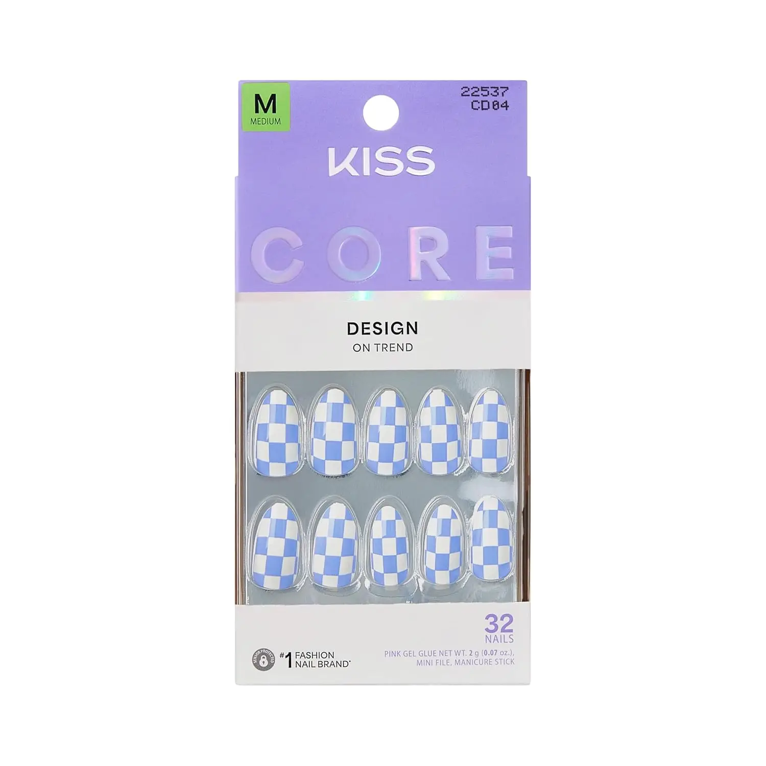 Press On Nails, Blue Almond Medium, 32 Pcs with Glue, Manicure Stick & File
Press On Nails, Blue Almond Medium, 32 Pcs with Glue, Manicure Stick & File