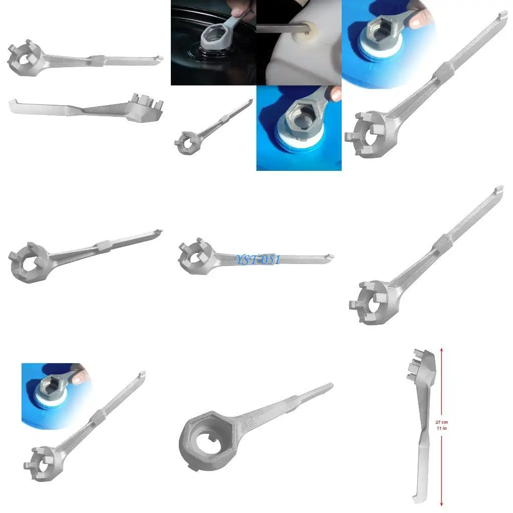 E15A Drum Wrench Aluminum Drum Plug Bung Wrench Tool Opener Wrench for Bung Caps Opening 10 15 20 30 55 Gallon Drum 10Inch
E15A Drum Wrench Aluminum Drum Plug Bung Wrench Tool Opener Wrench for Bung Caps Opening 10 15 20 30 55 Gallon Drum 10Inch