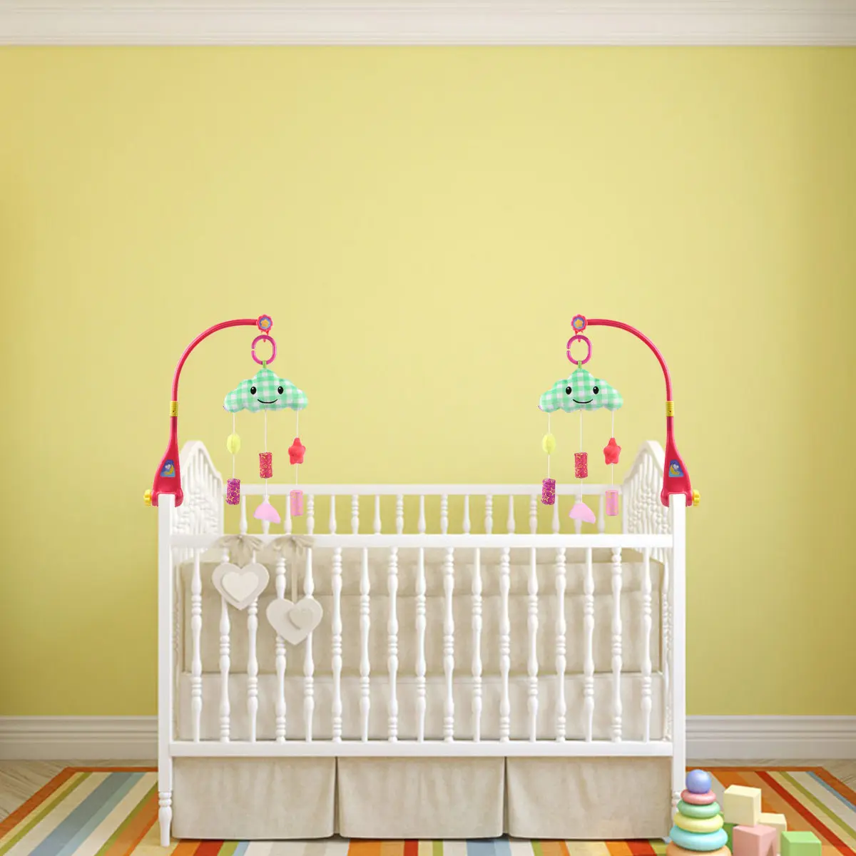 Bedside Hanging Nursery Bed Crib Car Stroller Green Fabric Plastic Rounded Hook Sensory Hand Eye Coordination
Bedside Hanging Nursery Bed Crib Car Stroller Green Fabric Plastic Rounded Hook Sensory Hand Eye Coordination