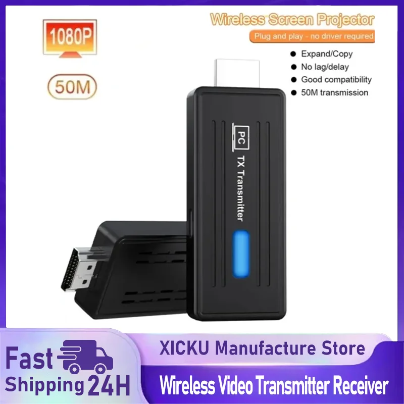 50M 5.8G 1080P Wireless HDMI-Compatible Video Audio Transmitter Receiver Extender Display Dongle for TV Box Monitor Projector PC
50M 5.8G 1080P Wireless HDMI-Compatible Video Audio Transmitter Receiver Extender Display Dongle for TV Box Monitor Projector PC