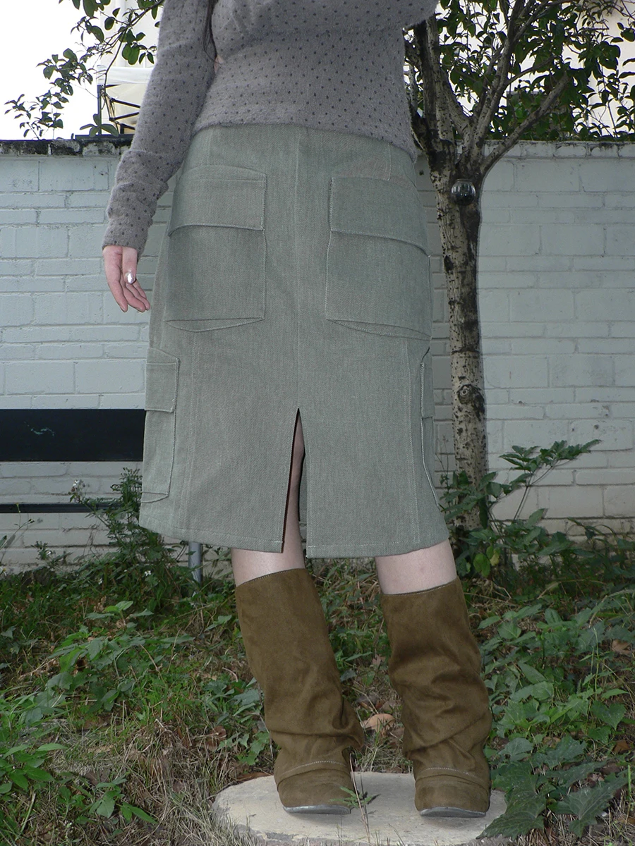 Ретро-юбка Angproject средней длины, приталенного кроя, в рабочем стиле, с множеством карманов, новинка, с высокой талией, А-силуэт, прямой крой
Ретро-юбка Angproject средней длины, приталенного кроя, в рабочем стиле, с множеством карманов, новинка, с высокой талией, А-силуэт, прямой крой