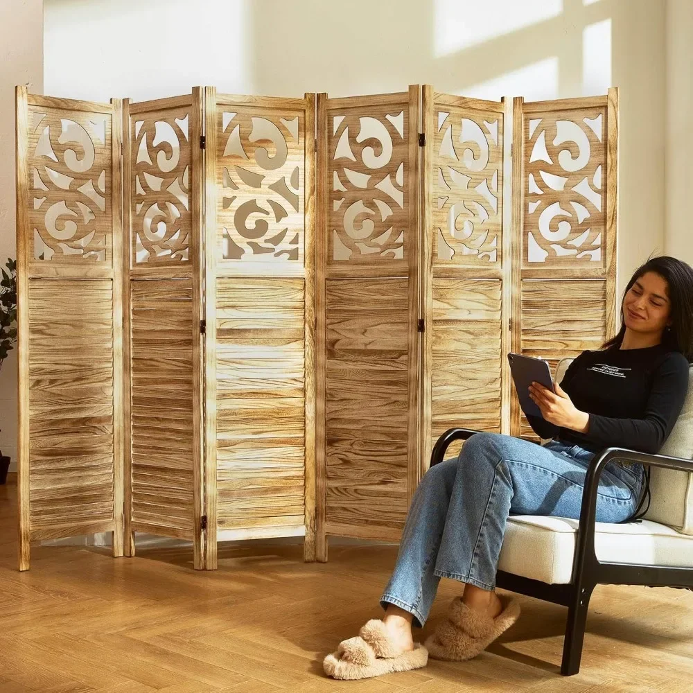 Room Divider Wood Carved Wall Divider Folding Portable Partition Screen for Home Garden Terrace 6 Panel,67 * 90inch (Wood Color)
Room Divider Wood Carved Wall Divider Folding Portable Partition Screen for Home Garden Terrace 6 Panel,67 * 90inch (Wood Color)