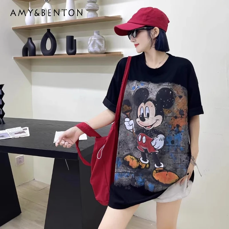 European Style 2025 Summer Women's Clothing Kawaii T Shirts New Heavy Industry Cotton Cartoon Loose Oversized T-shirt Top Ladies
European Style 2025 Summer Women's Clothing Kawaii T Shirts New Heavy Industry Cotton Cartoon Loose Oversized T-shirt Top Ladies