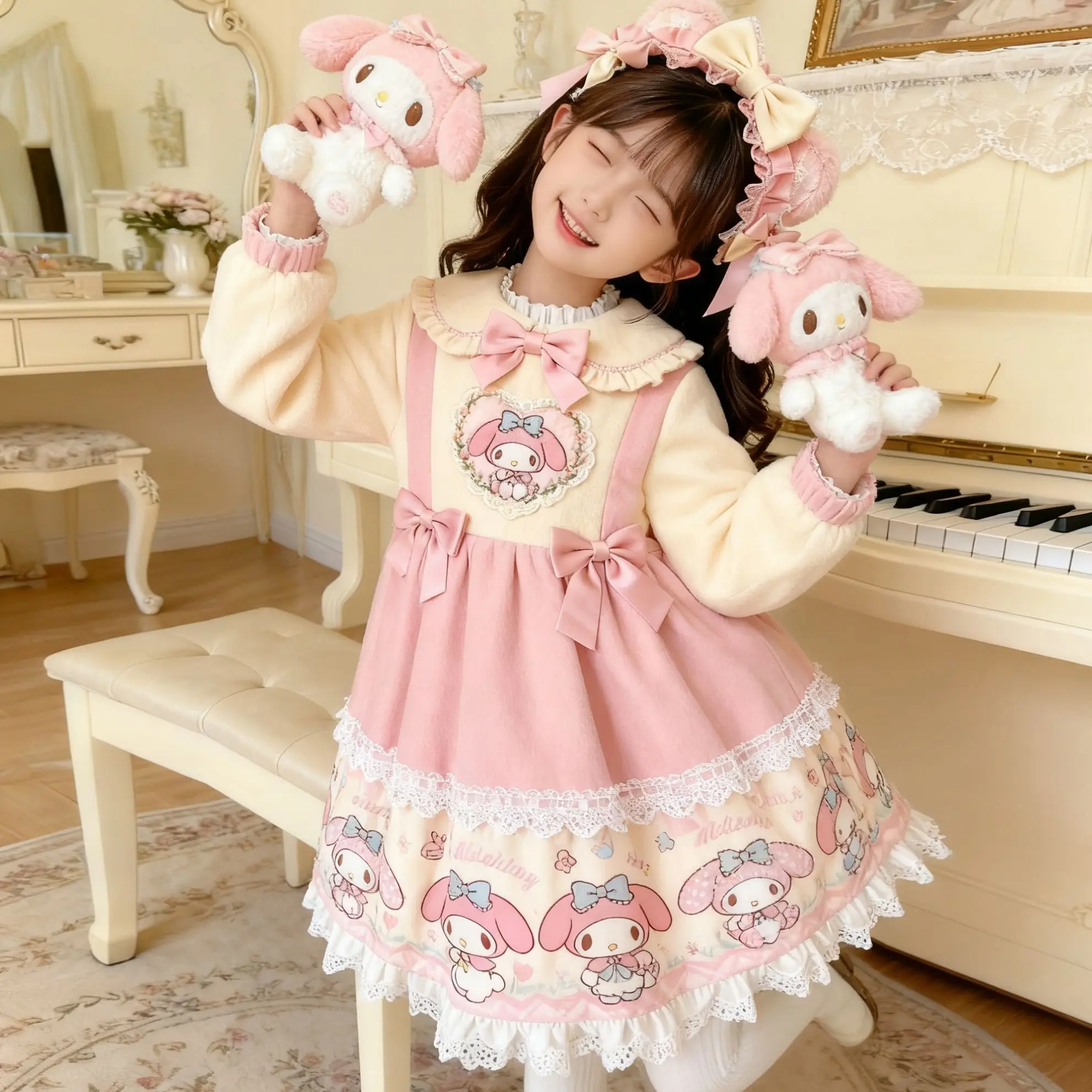 Kawaii Melody детское платье-свитер в стиле Лолиты Sanrios мультфильм Куроми милое высококачественное платье-пачка принцессы на день рождения для ролевых игр
Kawaii Melody детское платье-свитер в стиле Лолиты Sanrios мультфильм Куроми милое высококачественное платье-пачка принцессы на день рождения для ролевых игр