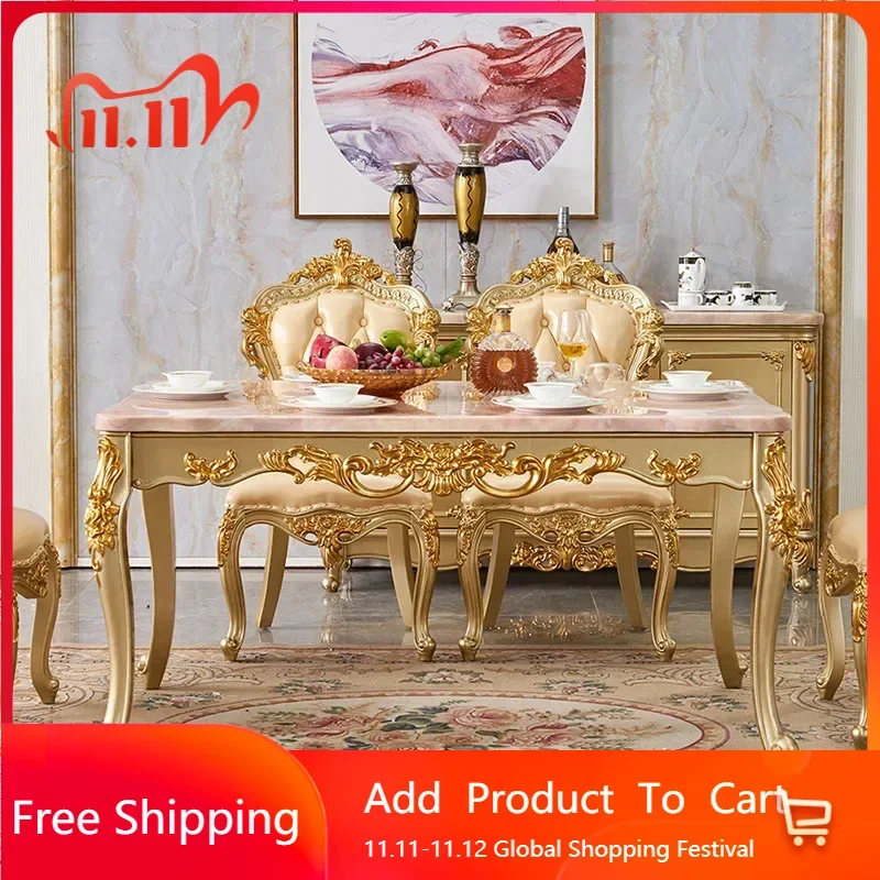 Luxury Wooden Luxury Table Gold Vintage Gaming European Space Saving Dining Table Rectangular Coffee Muebles Unique Furniture
Luxury Wooden Luxury Table Gold Vintage Gaming European Space Saving Dining Table Rectangular Coffee Muebles Unique Furniture