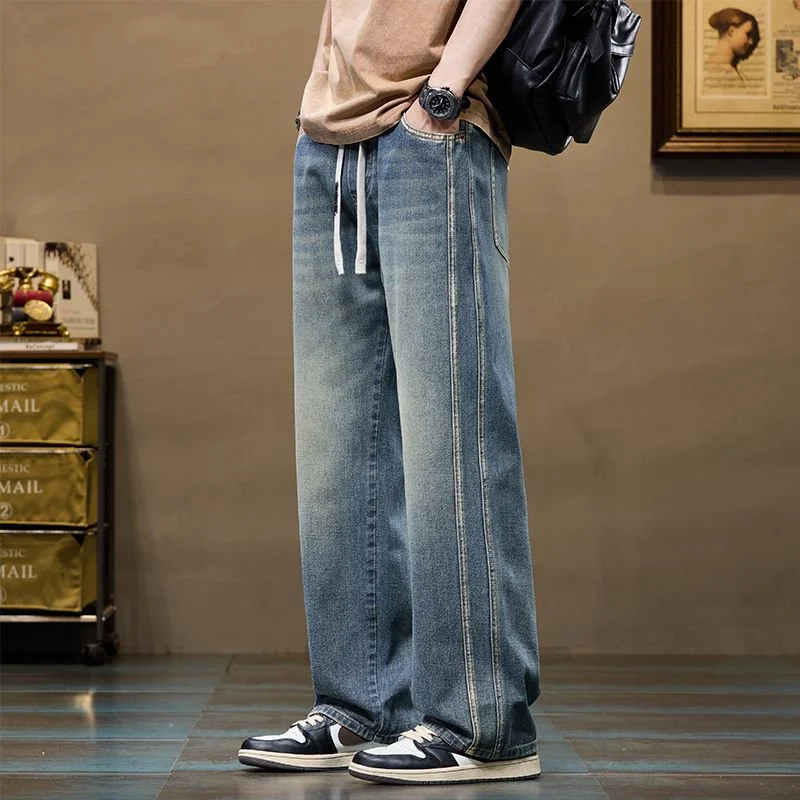 Men's Jeans American Loose Wide-leg Loose Straight Casual Trousers Street Hip-hop Baggy Jeans Blue Streetwear Men
Men's Jeans American Loose Wide-leg Loose Straight Casual Trousers Street Hip-hop Baggy Jeans Blue Streetwear Men