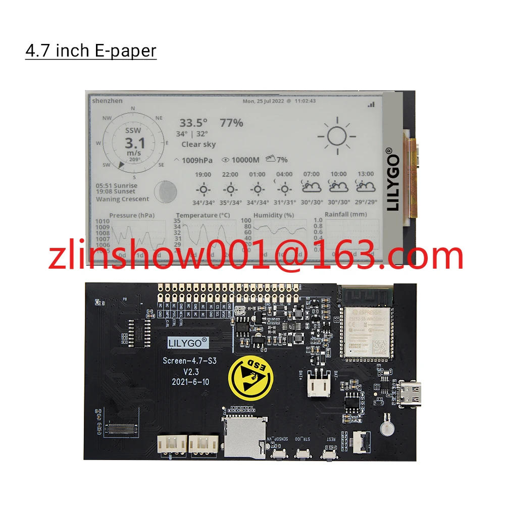 T5 4.7 Inch S3 ESP32-S3 Driver Board E-Paper Modules with 16MB FLASH and 8MB PSRAM Epaper Display