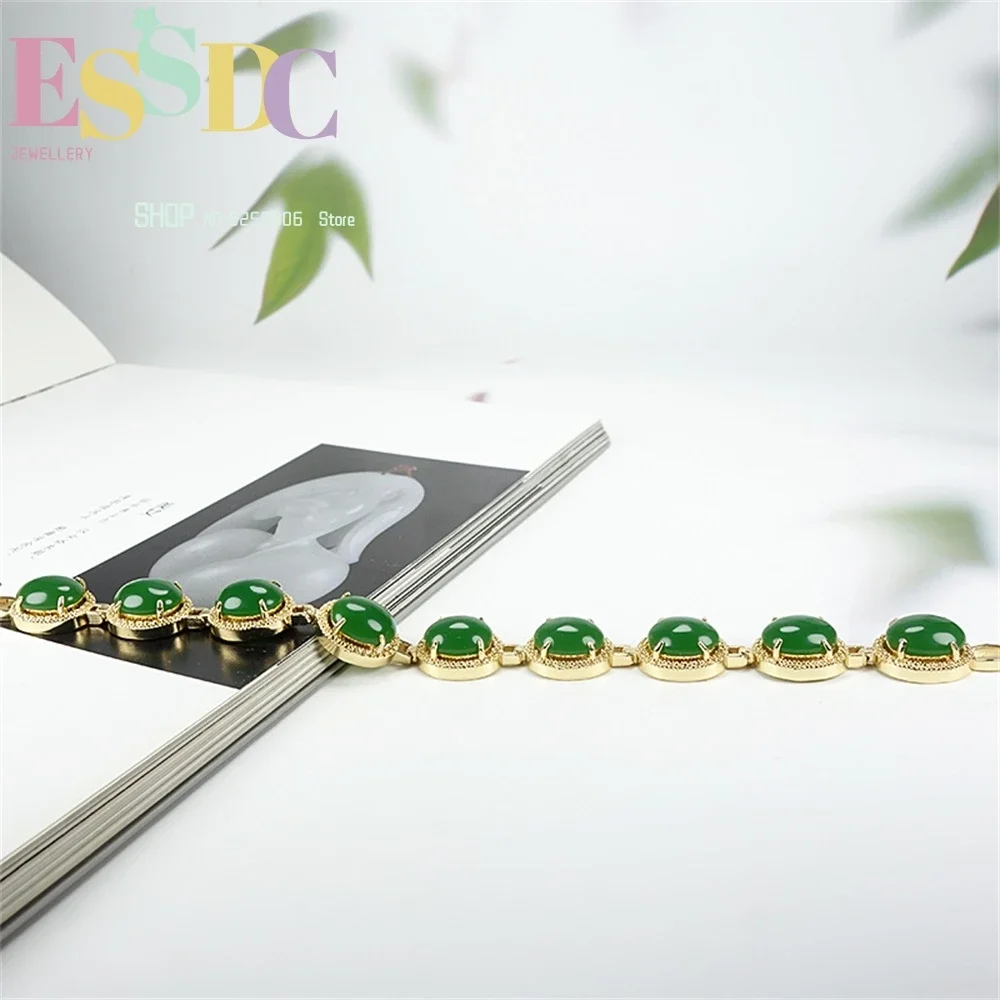 Natural Hotan 18k Gold Inlaid Jasper Bracelet Spinach Column Clavicle Chain Sweater Pendant Fashionable And Generous Exquisite
Natural Hotan 18k Gold Inlaid Jasper Bracelet Spinach Column Clavicle Chain Sweater Pendant Fashionable And Generous Exquisite