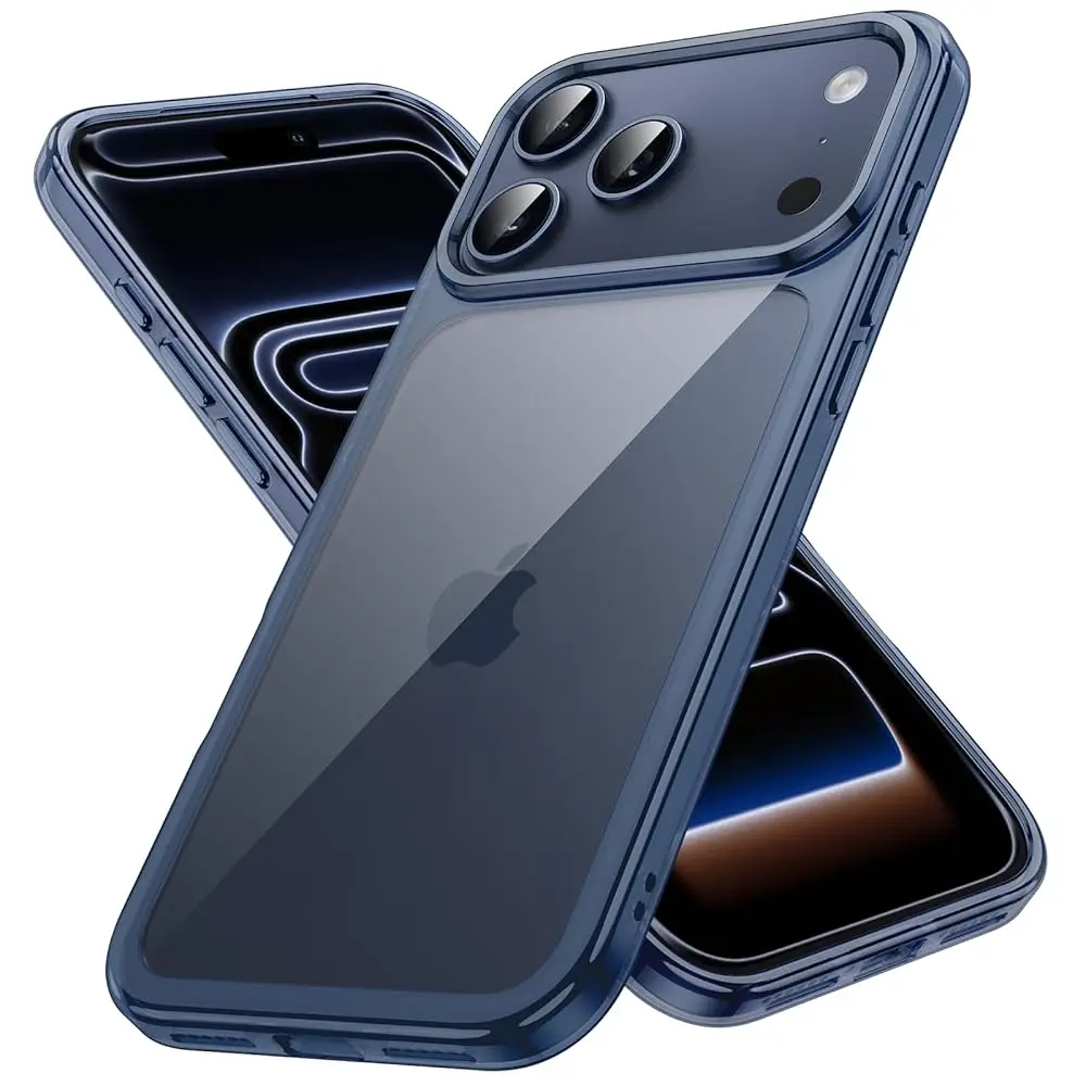 Case for iPhone 17 Pro Max 6.9-Inch, Non-Yellowing Shockproof Phone Bumper Cover, Anti-Scratch Clear Back (Deep Blue)
Case for iPhone 17 Pro Max 6.9-Inch, Non-Yellowing Shockproof Phone Bumper Cover, Anti-Scratch Clear Back (Deep Blue)
