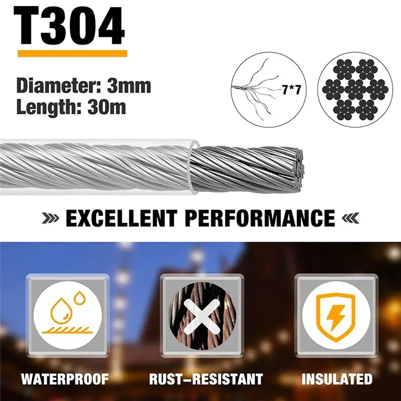 1/8inch Cable Wire, 98Ft Coated Wire Rope with Turnbuckles and Hooks wire rope stainless steel
1/8inch Cable Wire, 98Ft Coated Wire Rope with Turnbuckles and Hooks wire rope stainless steel