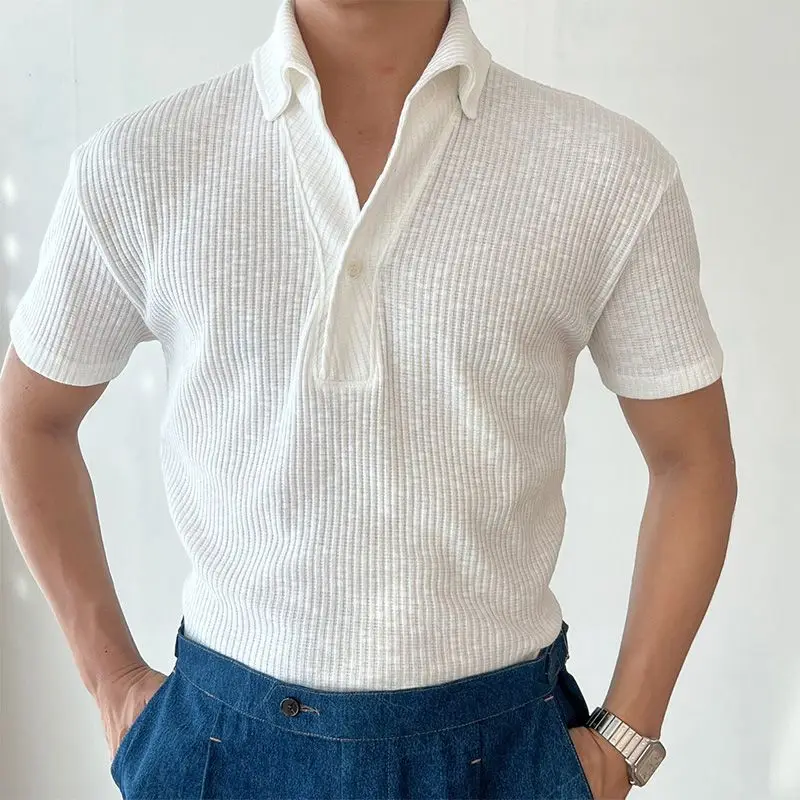 American Muscle Summer Fitness Suit Men's Elastic Breathable Sports Men's T-shirt Vertical Thread Slim Lapel Short Sleeves
American Muscle Summer Fitness Suit Men's Elastic Breathable Sports Men's T-shirt Vertical Thread Slim Lapel Short Sleeves