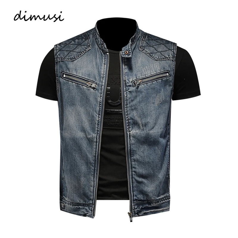DIMUSI Mens Denim Vests Vintage Fashion Design Retor Sleeveless Jackets Men Streetwear Ripped Hole Punk Jean Waistcoats Clothing 20 S8011f7d6069b45a38d8e4e17f6964e7cf