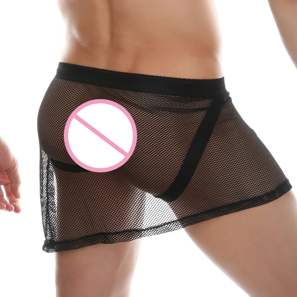 Underwear Men Mesh Fashion Slit Skirt Sexy Hollow Irregular Side Slit Shorts Panties Bikini Cover Low Waist Lingerie
Underwear Men Mesh Fashion Slit Skirt Sexy Hollow Irregular Side Slit Shorts Panties Bikini Cover Low Waist Lingerie