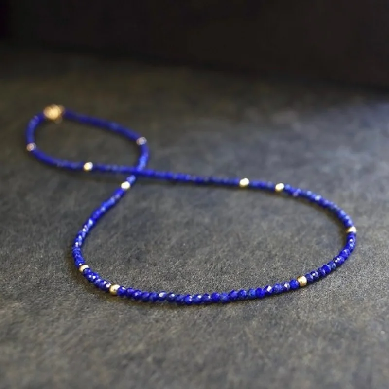 Lapis Lazuli Faceted Round Gemstone Gold Filled Beaded Handmade Necklaces 18''
Lapis Lazuli Faceted Round Gemstone Gold Filled Beaded Handmade Necklaces 18''