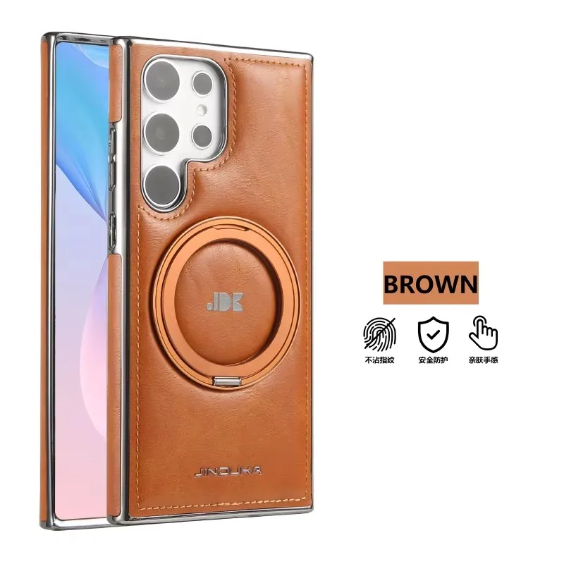 For Magsafe Magnetic 360°Rotating Metal Car Bracket Ring Solid Color Leather Phone Case For Samsung S24 Ultra S22 S23 Ultra Plus
For Magsafe Magnetic 360°Rotating Metal Car Bracket Ring Solid Color Leather Phone Case For Samsung S24 Ultra S22 S23 Ultra Plus