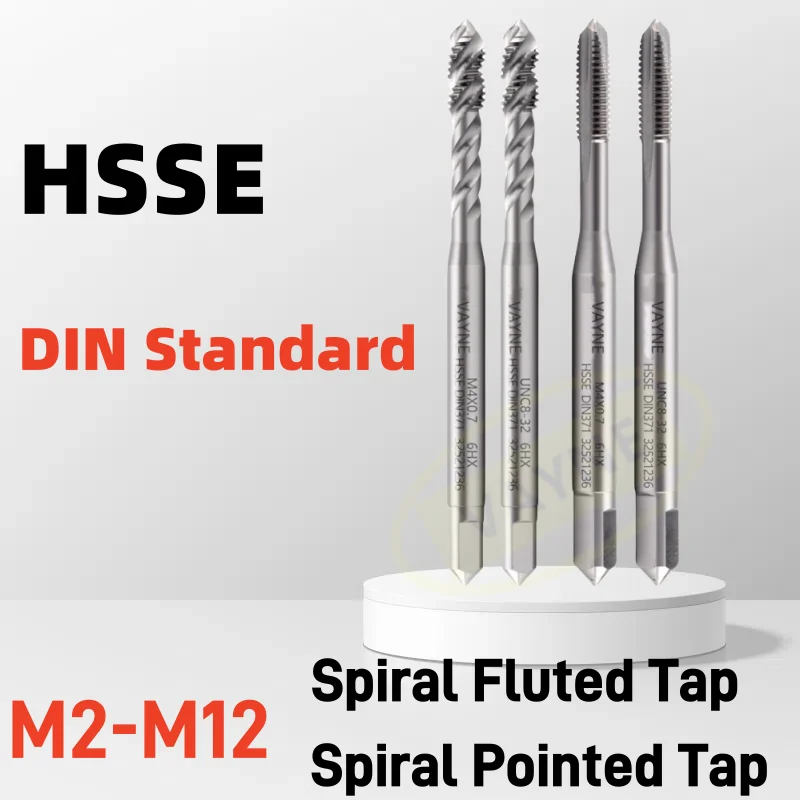1PCS HSSE-M35 DIN371 376 Standard Spiral Fluted Tap Spiral Pointed Tap M2 M2.5M3 M4M5M6 M8M10M12 Machine Screw Thread Tap
1PCS HSSE-M35 DIN371 376 Standard Spiral Fluted Tap Spiral Pointed Tap M2 M2.5M3 M4M5M6 M8M10M12 Machine Screw Thread Tap