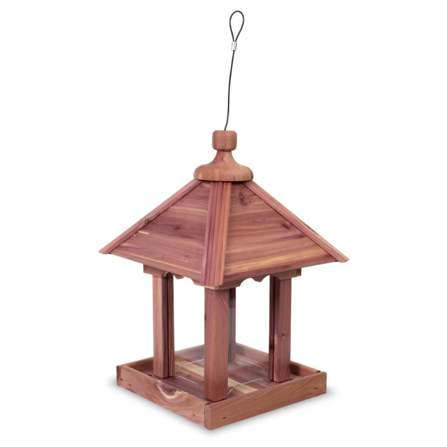 Кормушка для диких птиц Red Cedar Jr. Pavilion, вместимость 2,5 фунта, высота 13,75 дюймов, натуральное деревянное покрытие, прочная конструкция из кедра.
Кормушка для диких птиц Red Cedar Jr. Pavilion, вместимость 2,5 фунта, высота 13,75 дюймов, натуральное деревянное покрытие, прочная конструкция из кедра.