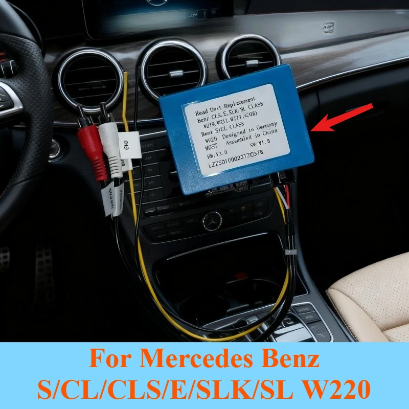 For Mercedes Benz S/CL/CLS/E/SLK/SL W220 MOST Fiber Optic Audio Decoder RCA Adapter Interface Module Car Electronics Accessories
For Mercedes Benz S/CL/CLS/E/SLK/SL W220 MOST Fiber Optic Audio Decoder RCA Adapter Interface Module Car Electronics Accessories
