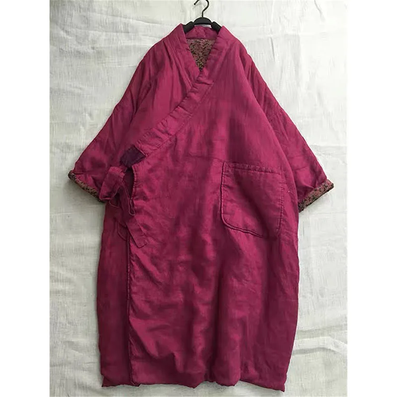 Loose Vintage Literary Linen Cotton Long Coat Women Cardigans Thicken Long Sleeve V-Neck Outwear Chinses Jacket
Loose Vintage Literary Linen Cotton Long Coat Women Cardigans Thicken Long Sleeve V-Neck Outwear Chinses Jacket