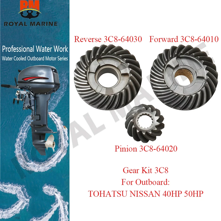 Gear Kit 3C8 For TOHATSU NISSAN Outboard 40HP 50HP NSD40A NSD50B 4T Forward 3C8-64010-1 Pinion 3C8-64020-1 Reverse 3C8-64030-1
Gear Kit 3C8 For TOHATSU NISSAN Outboard 40HP 50HP NSD40A NSD50B 4T Forward 3C8-64010-1 Pinion 3C8-64020-1 Reverse 3C8-64030-1