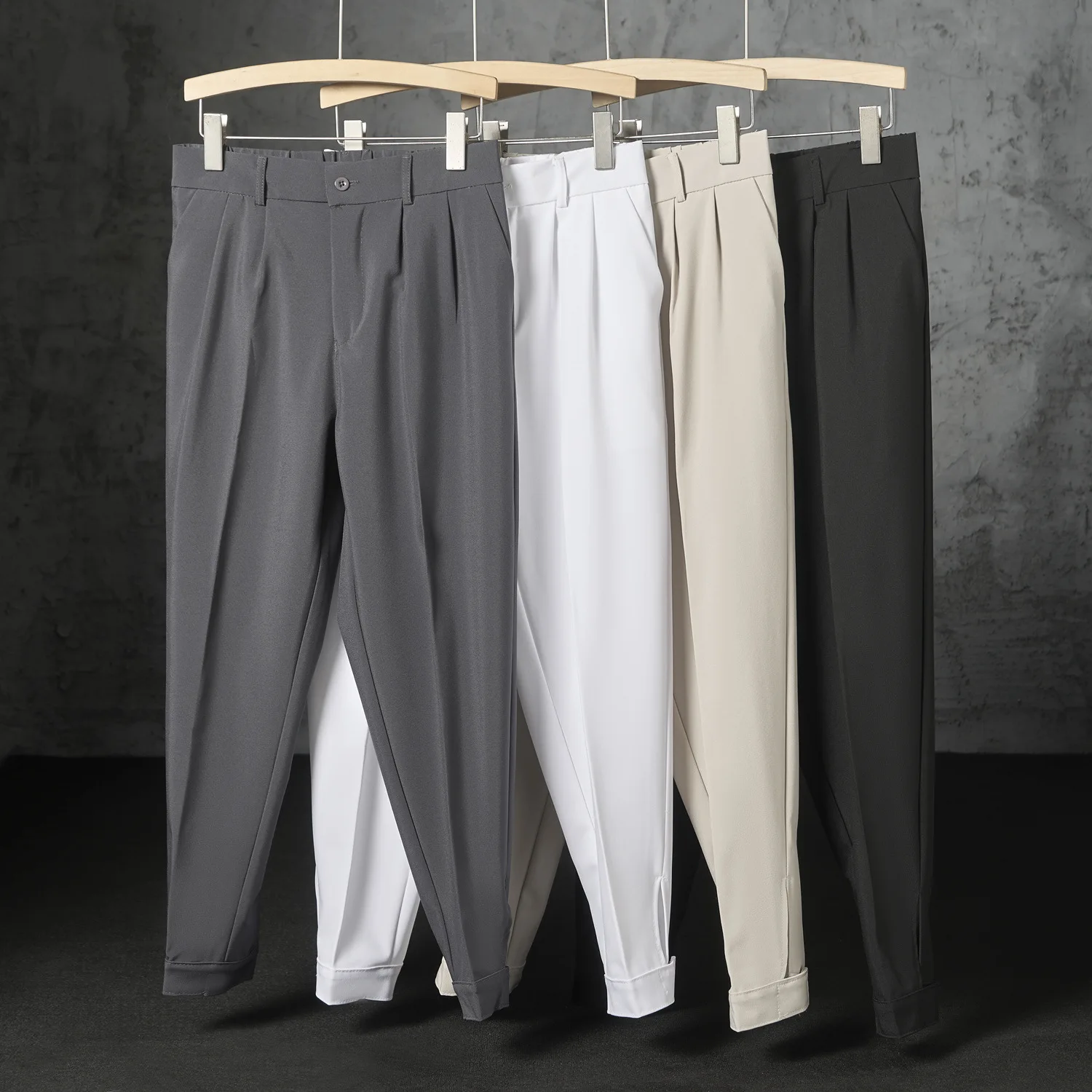 2025 Summer New Fashion Men's Solid Color Casual Trendy Straight Business Suit Trousers Male Clothes Simple Basic Pants Clothes 
2025 Summer New Fashion Men's Solid Color Casual Trendy Straight Business Suit Trousers Male Clothes Simple Basic Pants Clothes