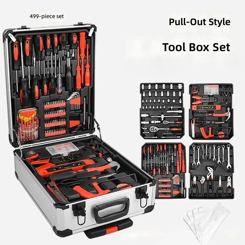 Tie rod 499-piece set Aluminum box tool Machine repair Tool ratchet opening wrench Toolbox Full set
Tie rod 499-piece set Aluminum box tool Machine repair Tool ratchet opening wrench Toolbox Full set