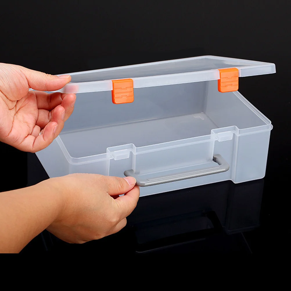 Plastic Storage Bins Hinged Lid Transparent Design for Crayons Puzzles Buckle Closure Portable Easy Carry
Plastic Storage Bins Hinged Lid Transparent Design for Crayons Puzzles Buckle Closure Portable Easy Carry