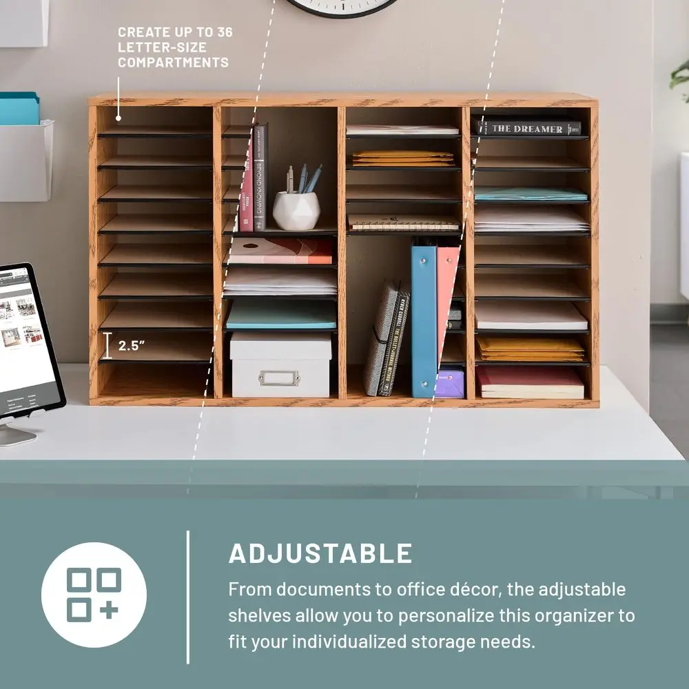 Literature Organizer, 36 Compartments, Office and Classroom Mailbox with Adjustable Shelves, Wood Paper and Mail Sorter, Medium
Literature Organizer, 36 Compartments, Office and Classroom Mailbox with Adjustable Shelves, Wood Paper and Mail Sorter, Medium