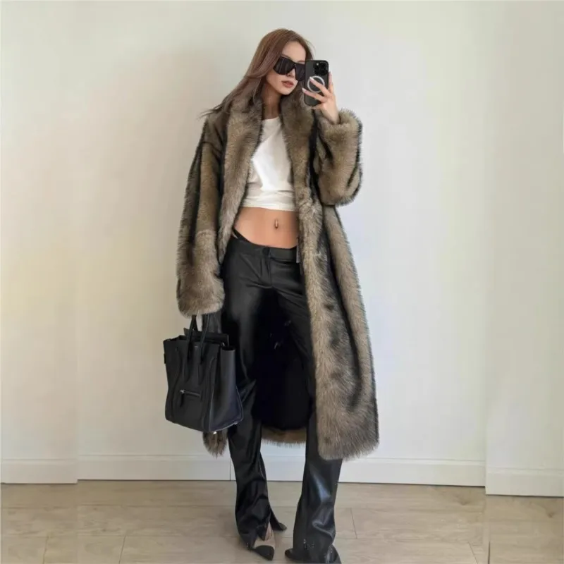 Mixed fur coat for women long and fashionable thickened
Mixed fur coat for women long and fashionable thickened