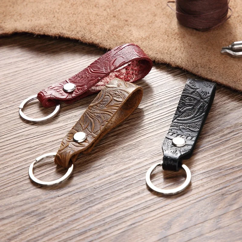 Wholesale Handmade Leather Keychain Lanyard Cowhide Keycordlanyards Retro Leather Phone Key Universal Single Circle Key Ring
Wholesale Handmade Leather Keychain Lanyard Cowhide Keycordlanyards Retro Leather Phone Key Universal Single Circle Key Ring