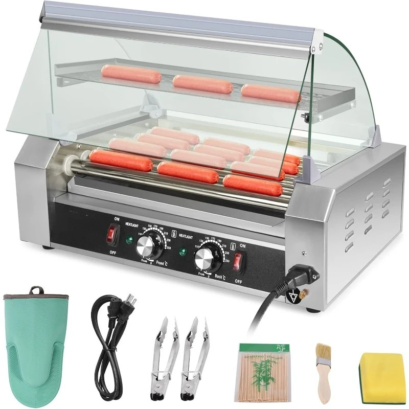 Ролик для собак, 7 роликов, 24 собаки, емкость 1100 Вт, тостер для собак из нержавеющей стали со светодиодной подсветкой, машина для хот-догов с двойным темпераментом
Ролик для собак, 7 роликов, 24 собаки, емкость 1100 Вт, тостер для собак из нержавеющей стали со светодиодной подсветкой, машина для хот-догов с двойным темпераментом