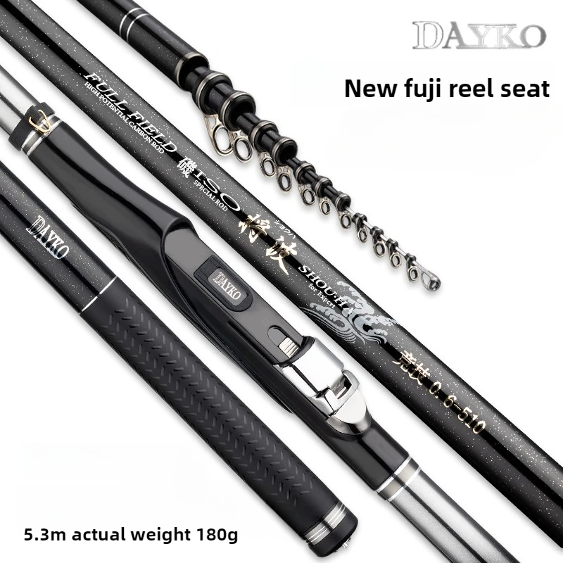 DAYKO-Rock Fishing Rod Carbon Ultra Light and Ultra Hard Sea Fishing Rod Solid Rod Tip Titanium Alloy Guide Ring Fuji Reel Seat
DAYKO-Rock Fishing Rod Carbon Ultra Light and Ultra Hard Sea Fishing Rod Solid Rod Tip Titanium Alloy Guide Ring Fuji Reel Seat
