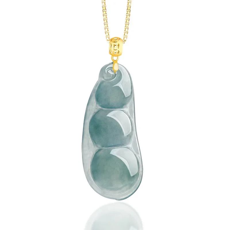 High Grade Natural A-grade Jade Pendant Necklace Women's 18K Gold Chain Inlaid with Fudou Ice Jade Magnificent Jewelry Fine Gift
High Grade Natural A-grade Jade Pendant Necklace Women's 18K Gold Chain Inlaid with Fudou Ice Jade Magnificent Jewelry Fine Gift