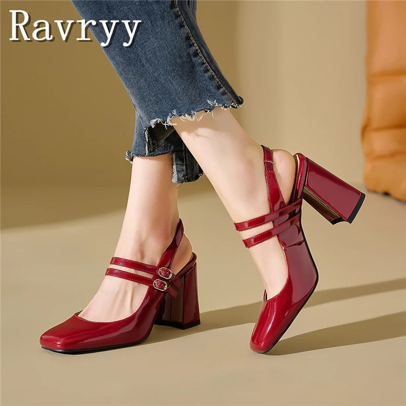 Women Red Mary Jane Thick Heel Pumps Designer Square Toe Buckle High Heels Shoes Elegant Ladies Party Office Dress Shoes
Women Red Mary Jane Thick Heel Pumps Designer Square Toe Buckle High Heels Shoes Elegant Ladies Party Office Dress Shoes