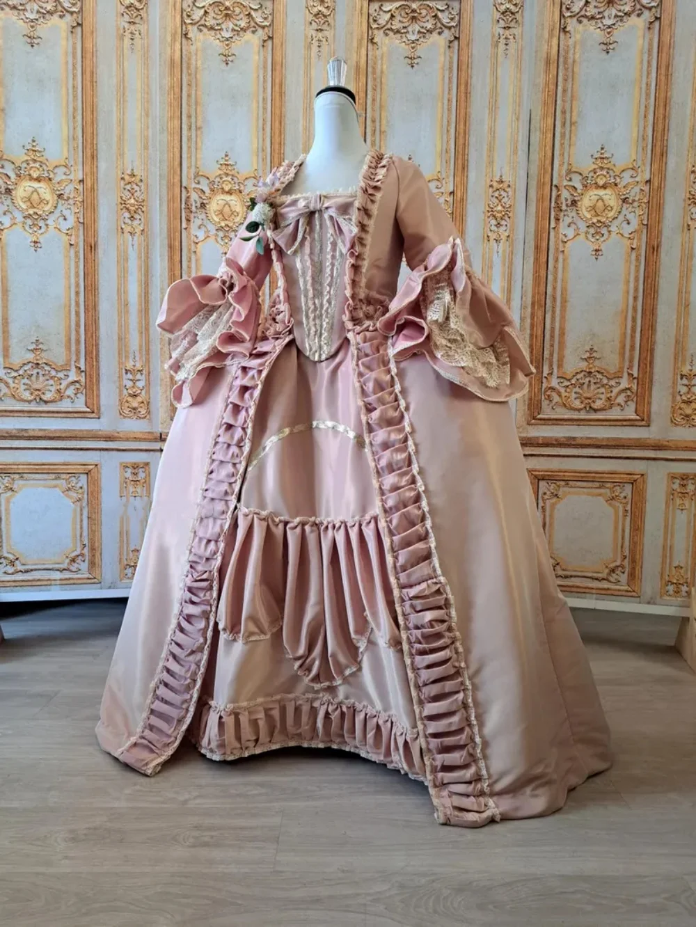 Robe A La Francaise 18th Century Duchess Pink Rococo Dress Victorian Georgian French Court Queen Marie Antoinette Ball Gown
Robe A La Francaise 18th Century Duchess Pink Rococo Dress Victorian Georgian French Court Queen Marie Antoinette Ball Gown