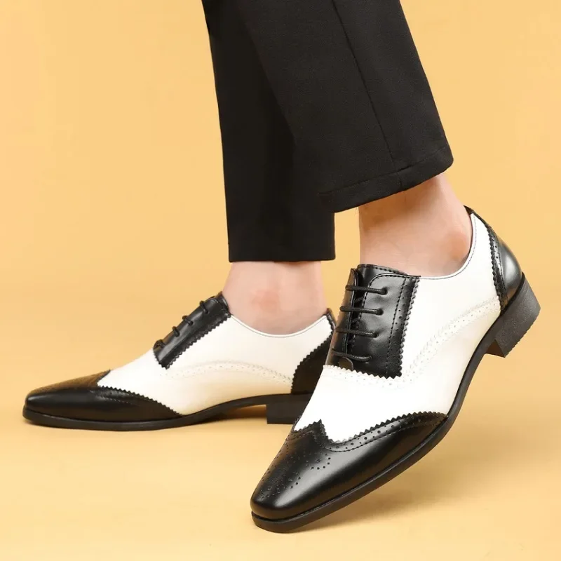 Мужская обувь европейского размера 39–48, роскошные дизайнерские мужские остроконечные белые, черные броги в стиле пэчворк, туфли-оксфорды, мужские формальные свадебные платья
Мужская обувь европейского размера 39–48, роскошные дизайнерские мужские остроконечные белые, черные броги в стиле пэчворк, туфли-оксфорды, мужские формальные свадебные платья