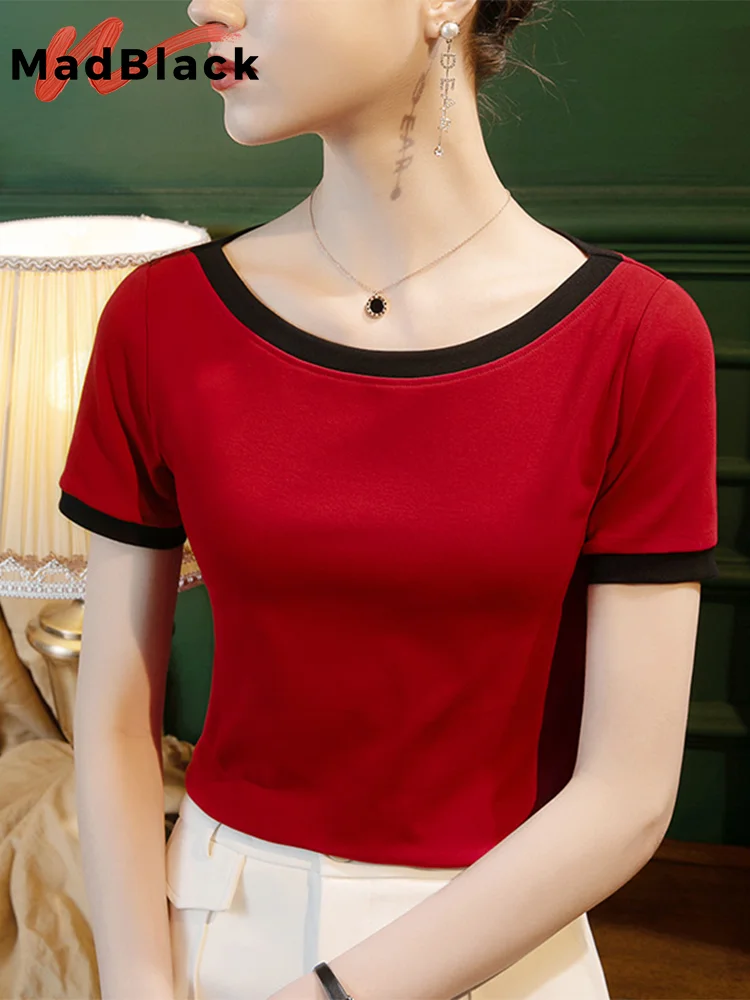 MadBlack Summer European Clothes Tshirts Female Sexy Off Shoulder Patchwork Slim Cotton Tops Short Sleeve Tees New 2023 T35828M
MadBlack Summer European Clothes Tshirts Female Sexy Off Shoulder Patchwork Slim Cotton Tops Short Sleeve Tees New 2023 T35828M