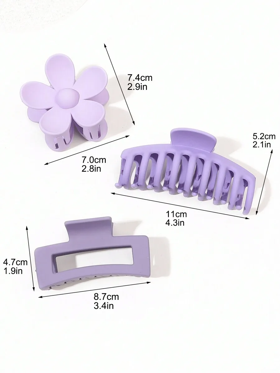 4pcs Light Purple Flower And Claw Hair Clips For Women Daily Casual Accessories
4pcs Light Purple Flower And Claw Hair Clips For Women Daily Casual Accessories