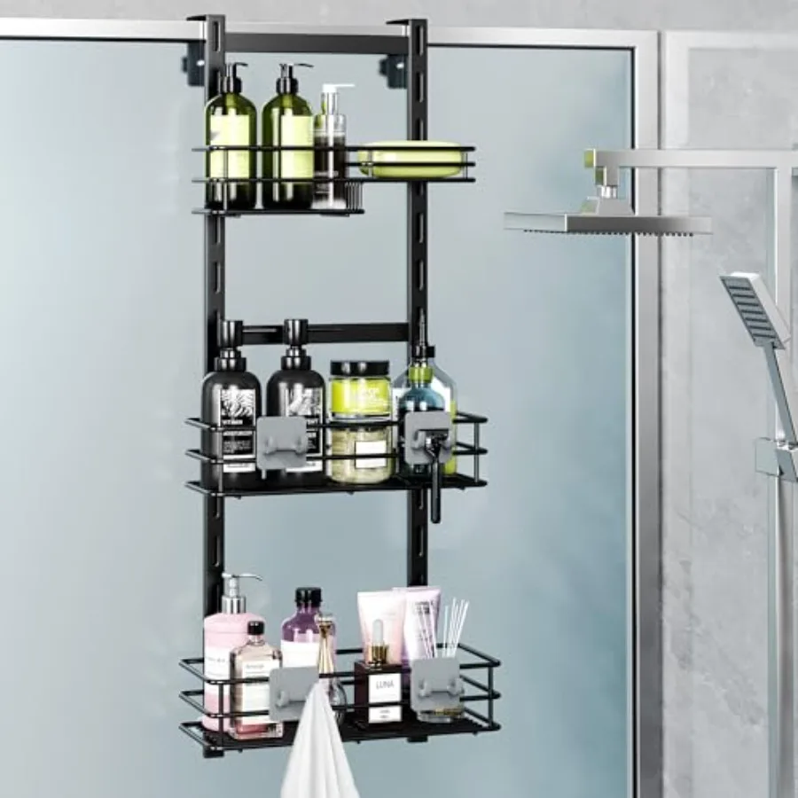 Over The Door Shower Caddy Adjustable 3 Tier BlackBathroom Hanging Organizer Shelf Rustproof with 4 Hooks Shower Basket with So
Over The Door Shower Caddy Adjustable 3 Tier BlackBathroom Hanging Organizer Shelf Rustproof with 4 Hooks Shower Basket with So