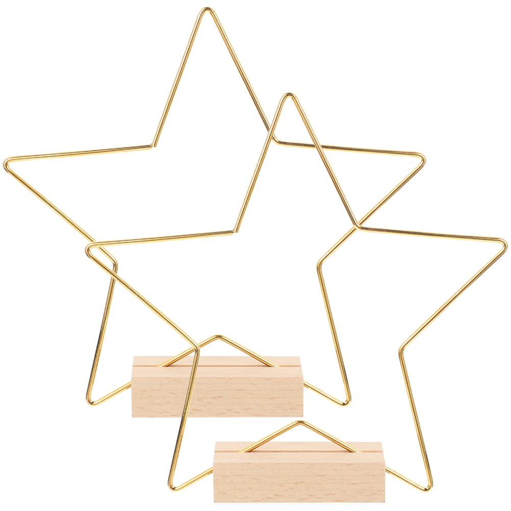 2 Sets Golden Metal Pentagram Star Hoops with Wooden Base for DIY Wedding Table Decor Floral Garland Centerpieces
2 Sets Golden Metal Pentagram Star Hoops with Wooden Base for DIY Wedding Table Decor Floral Garland Centerpieces