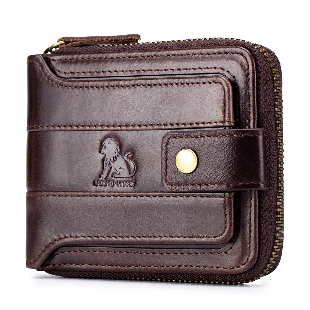 Men's Fashion Vintage Genuine Cow Leather Wallet RFID Blocking Male Handmade Coin Purse Short Tri-Fold First Layer Cowhide Purse
Men's Fashion Vintage Genuine Cow Leather Wallet RFID Blocking Male Handmade Coin Purse Short Tri-Fold First Layer Cowhide Purse