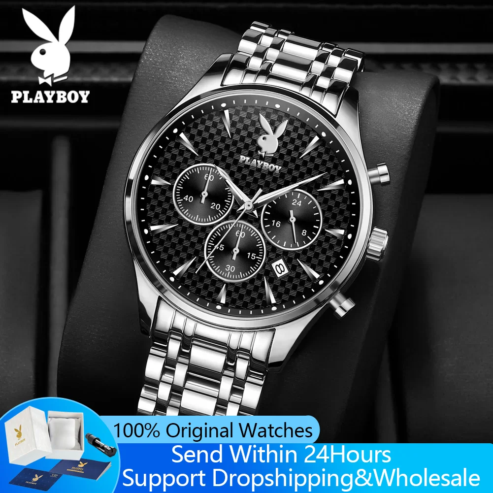 PLAYBOY 8881 Оригинальные кварцевые часы для мужчин, стальной ремешок, водонепроницаемые, светящиеся, с хронографом, модные, простые мужские часы
PLAYBOY 8881 Оригинальные кварцевые часы для мужчин, стальной ремешок, водонепроницаемые, светящиеся, с хронографом, модные, простые мужские часы