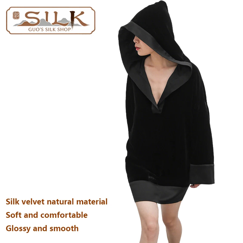 High-end Natural Silk Velvet Women's Long-Sleeved Loose Hooded Sweatshirt Original Design Elegant Casual Women's Clothing
High-end Natural Silk Velvet Women's Long-Sleeved Loose Hooded Sweatshirt Original Design Elegant Casual Women's Clothing